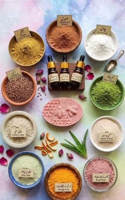 Botanical powders and oils used in Haya Beauty products