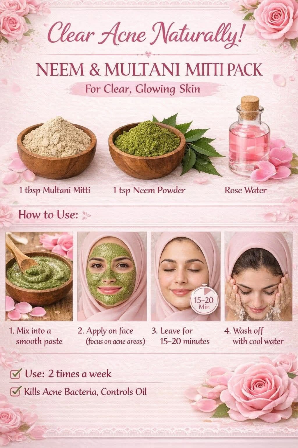 Rose petals and Ayurvedic powders
